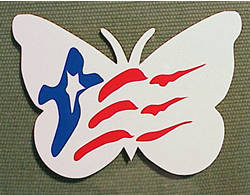 White Butterfly with the Flag of Puerto Rico, at elColmadito.com Puerto Rico